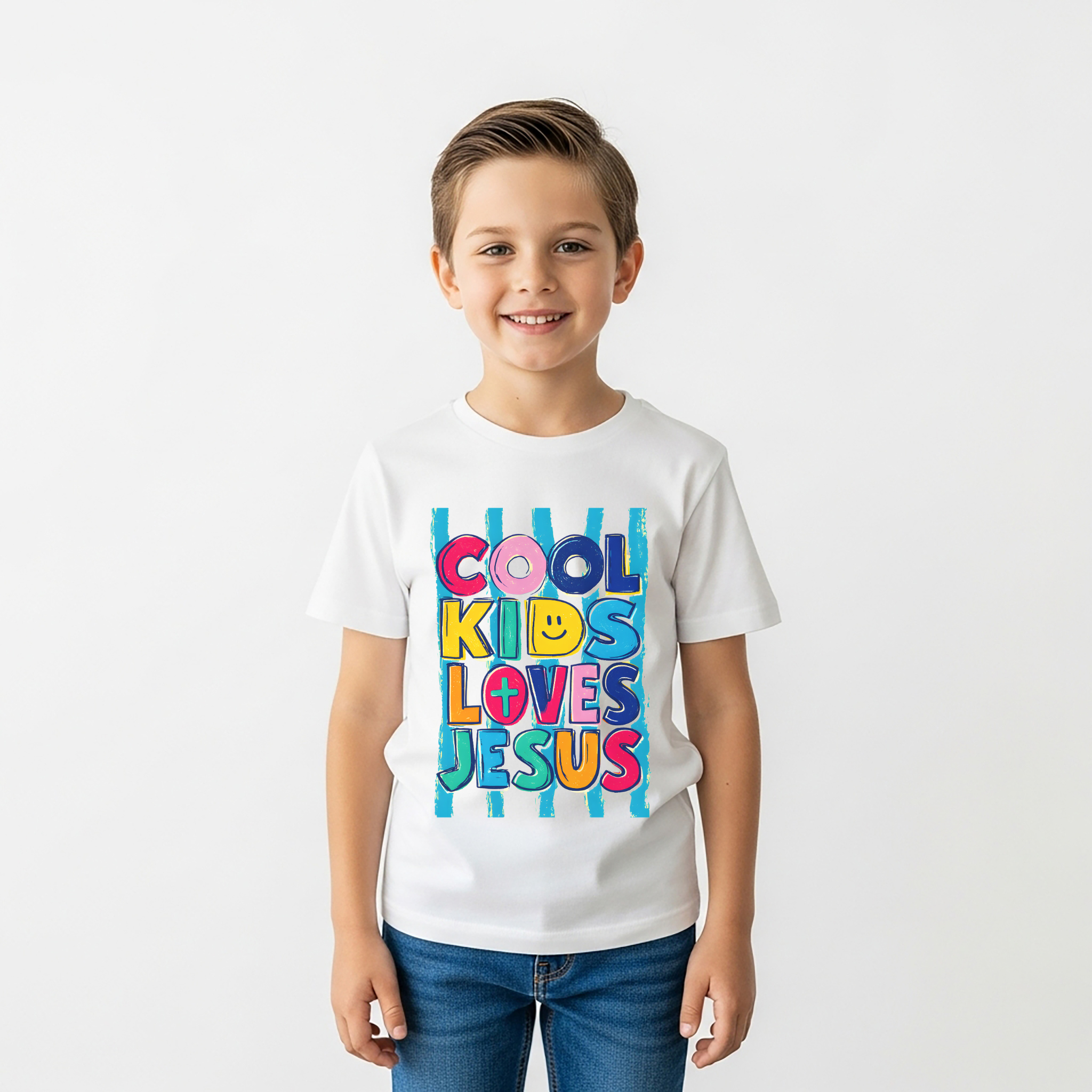 Cool Kids Love Jesus Colorful Tee