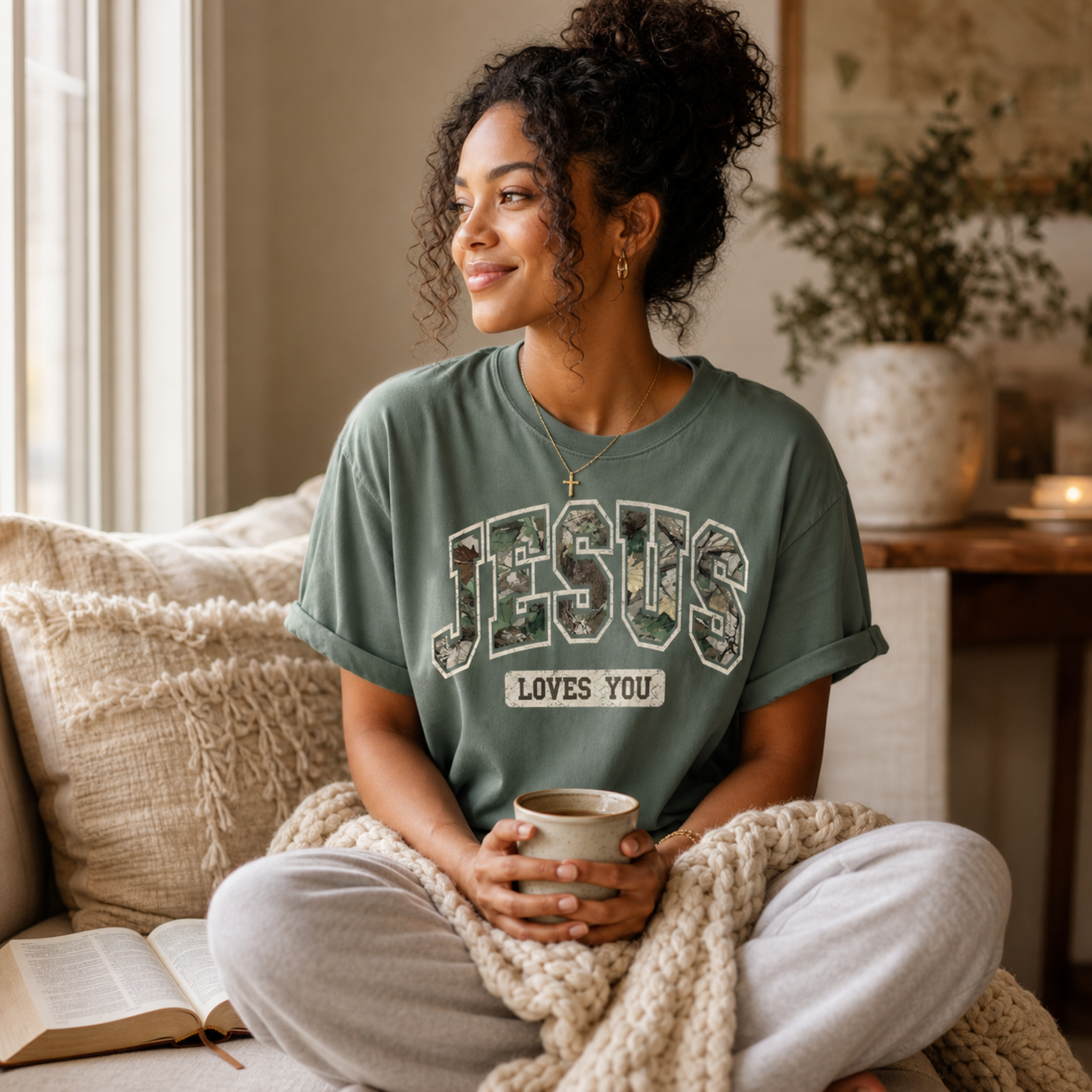 Jesus Loves You Camo Graphic Tee