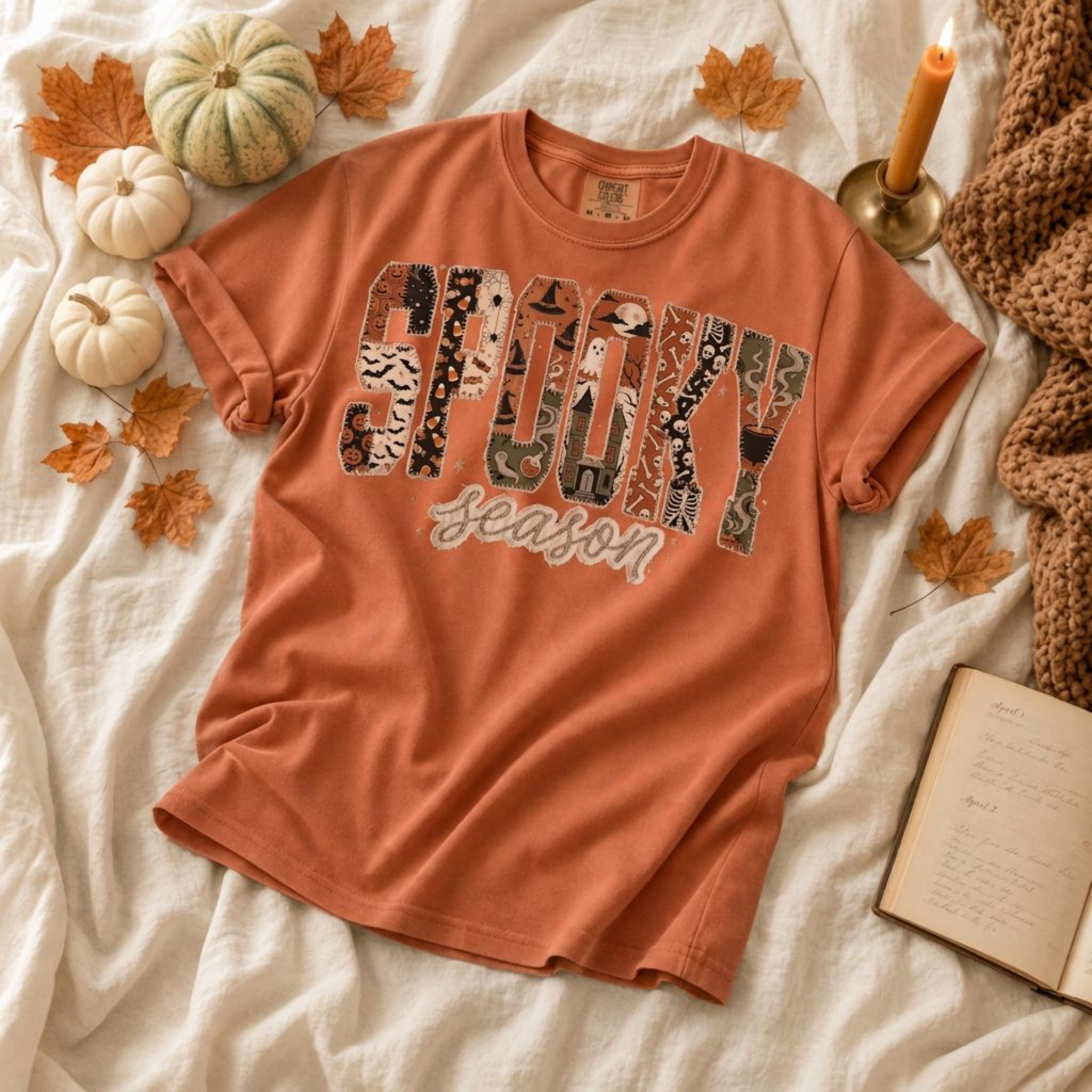 Spooky Season Patchwork Tee