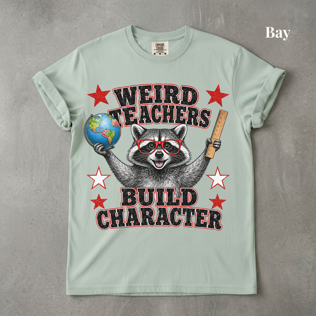 Weird Teachers Build Character Raccoon Tee - PRE ORDER