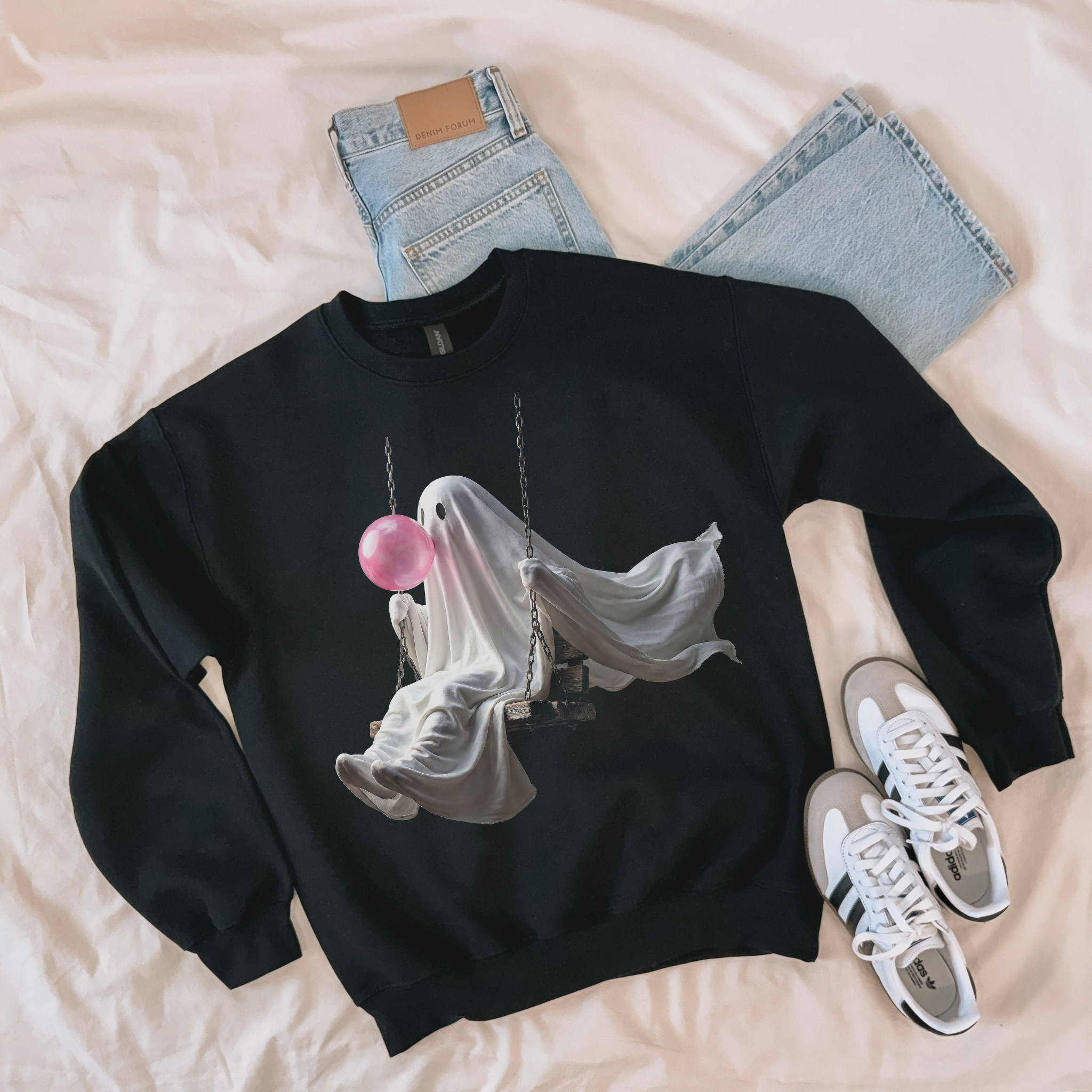 Bubble Gum Ghost Crew Neck