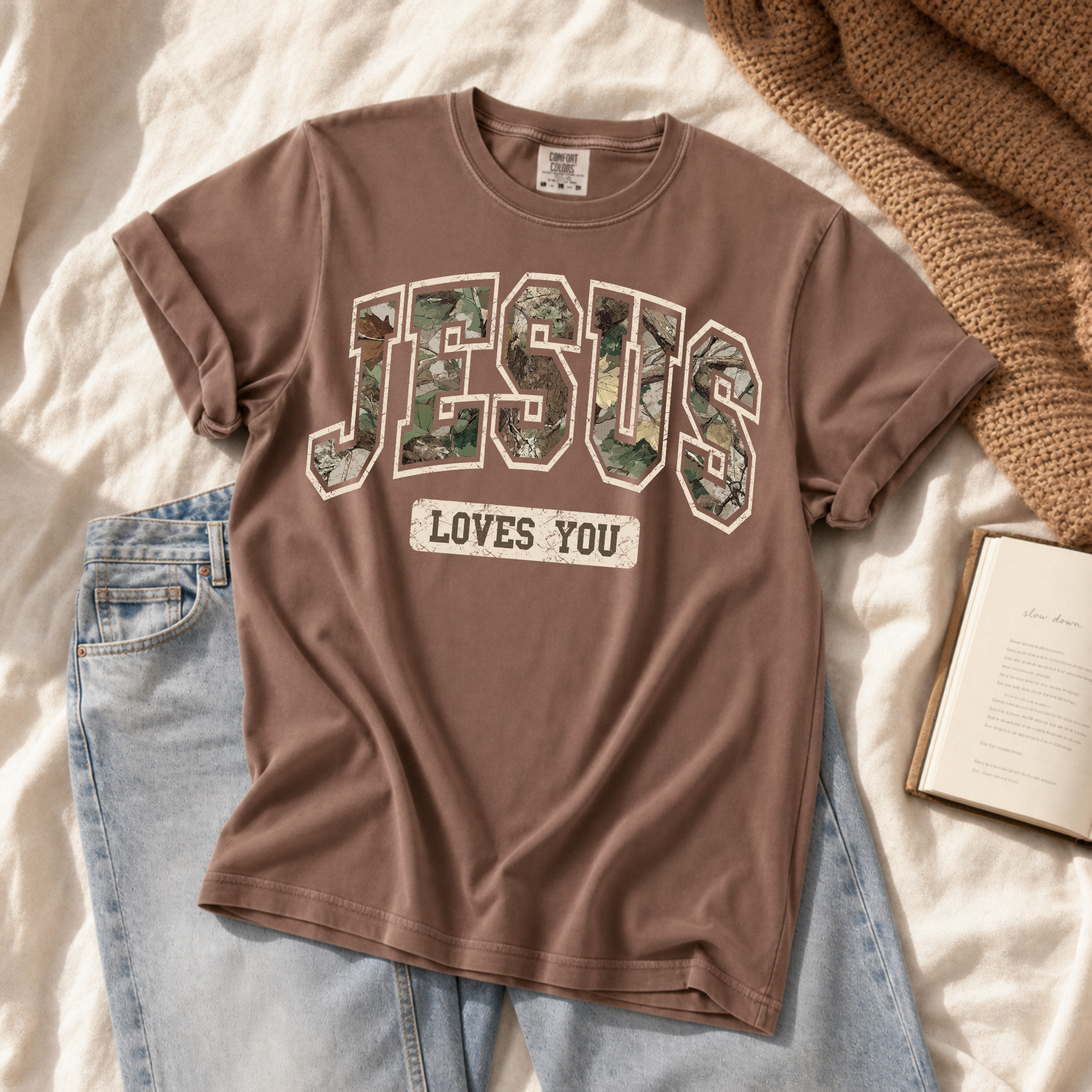 Jesus Loves You Camo Graphic Tee