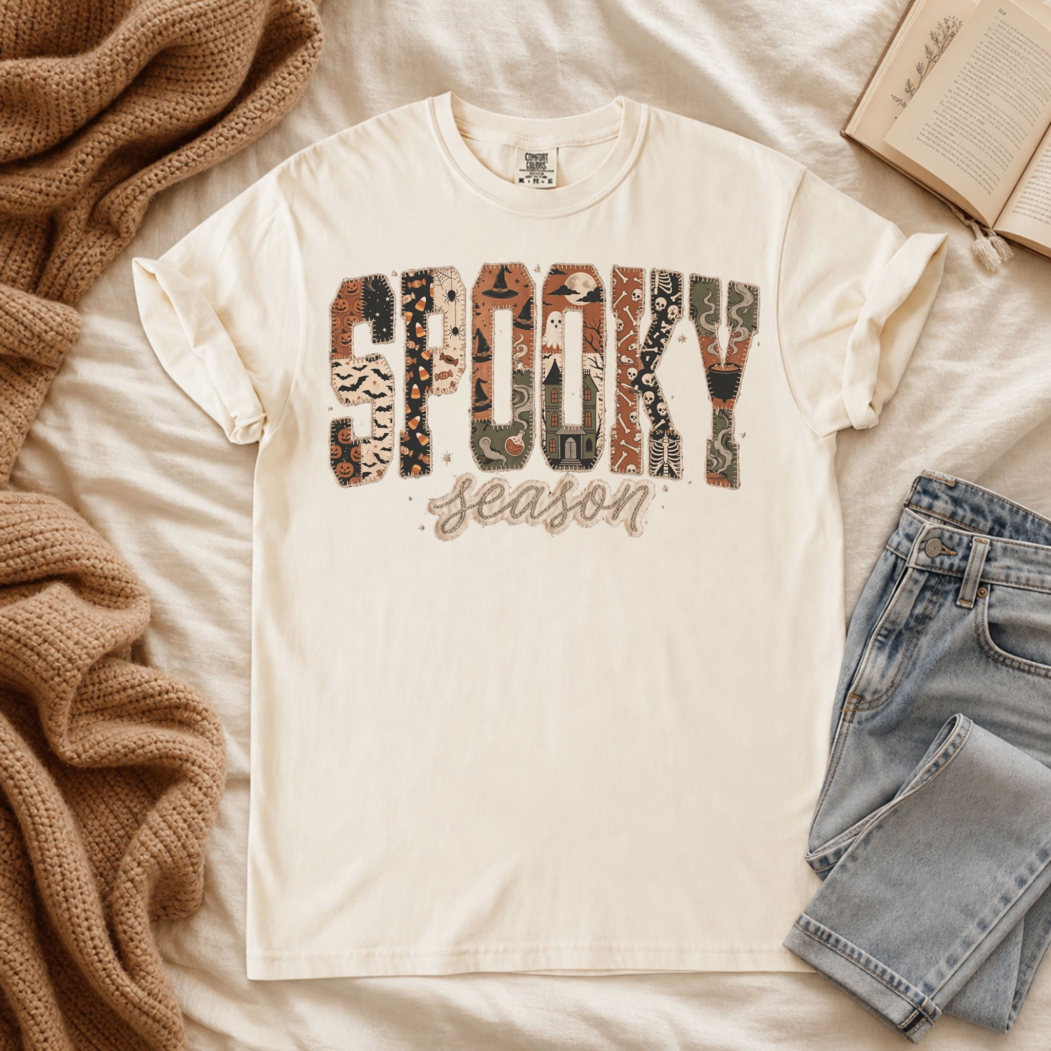 Spooky Season Patchwork Tee