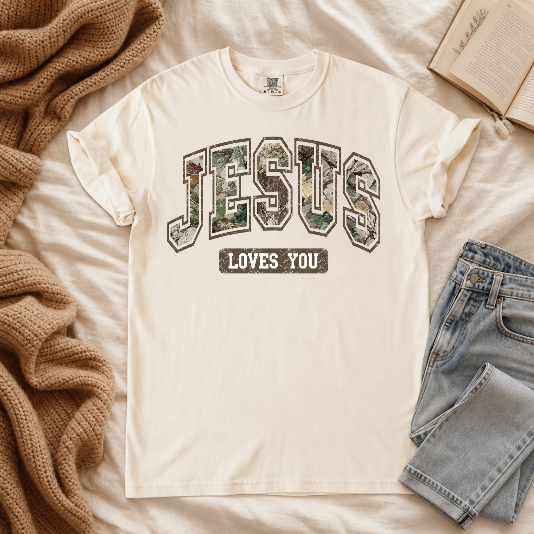 Jesus Loves You Camo Graphic Tee