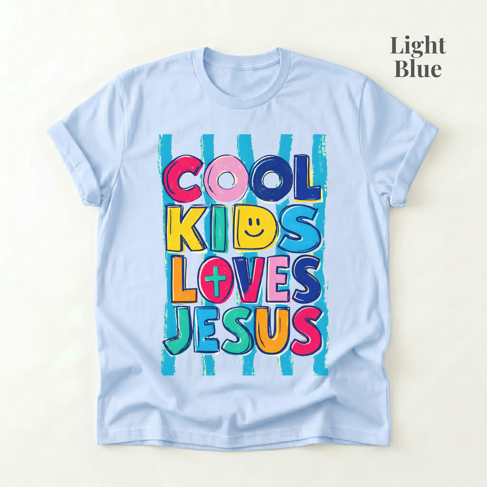 Cool Kids Love Jesus Colorful Tee