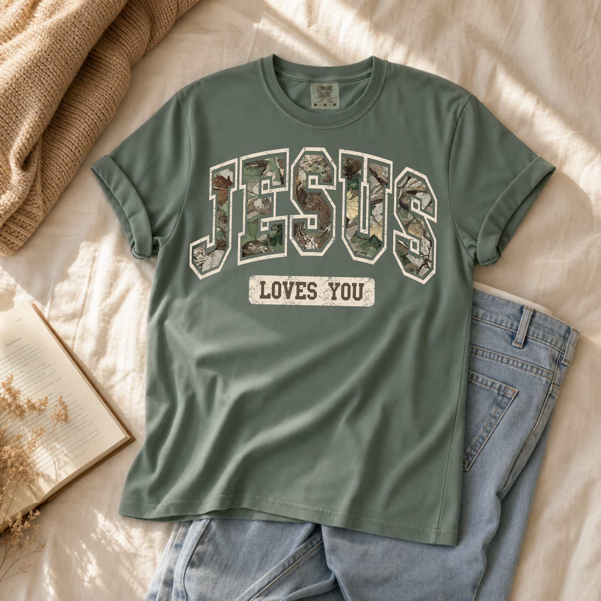 Jesus Loves You Camo Graphic Tee