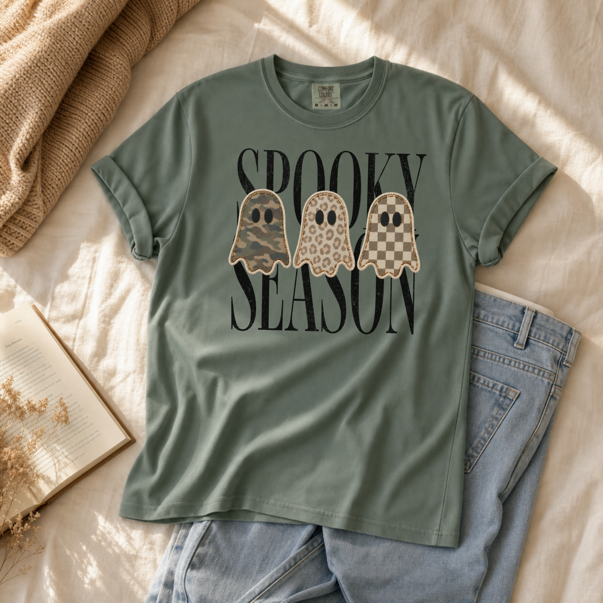 Retro Patchwork Ghost Graphic Tee
