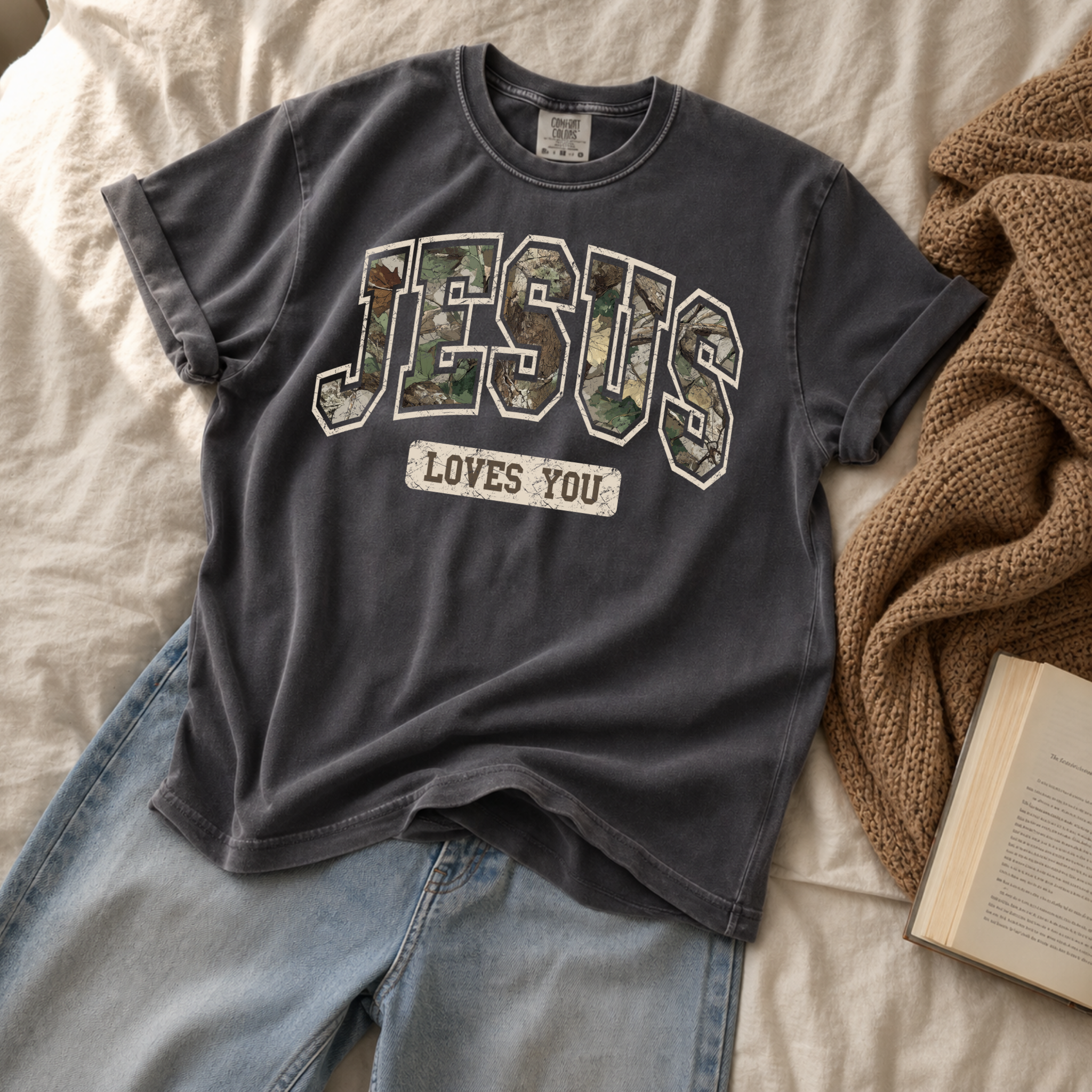 Jesus Loves You Camo Graphic Tee
