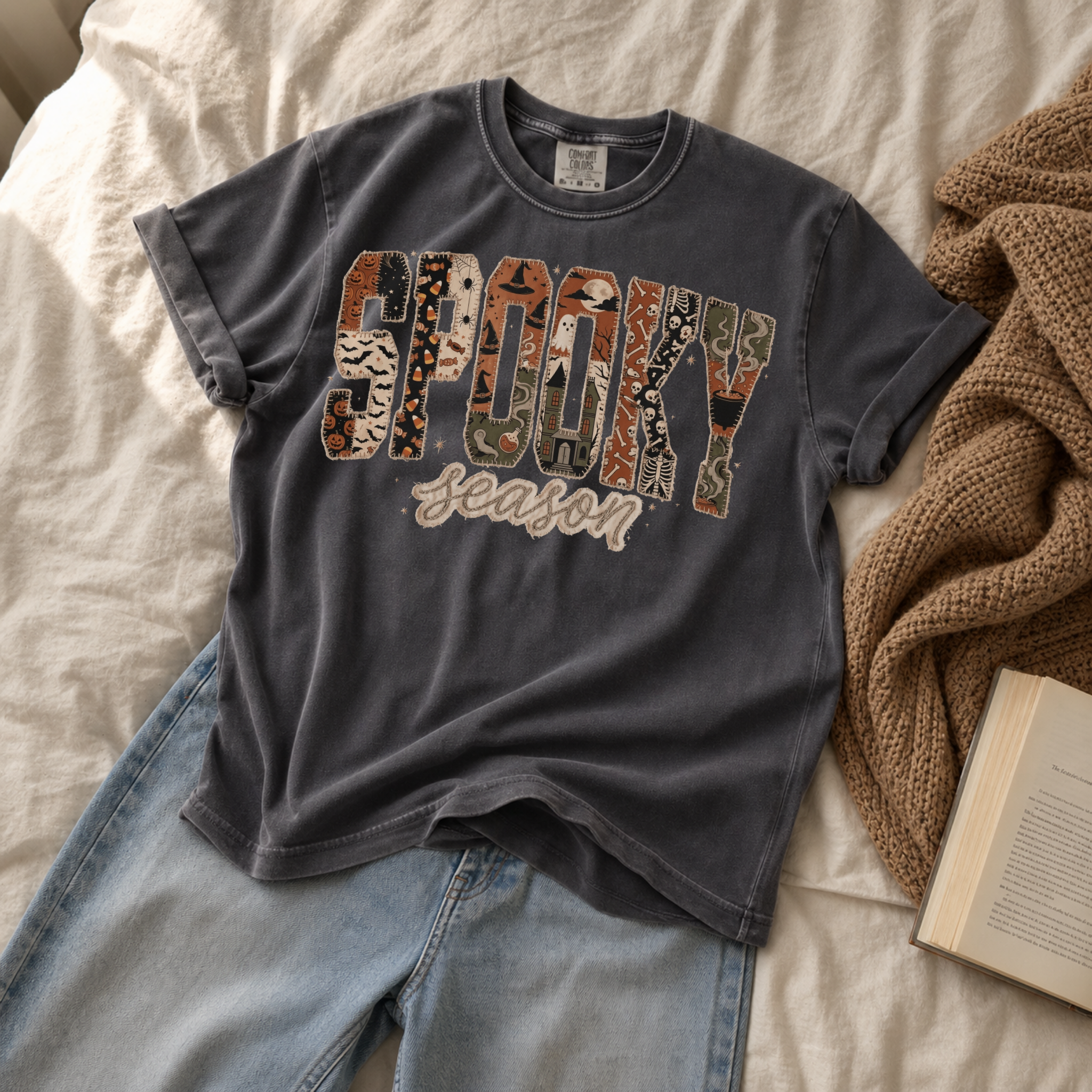 Spooky Season Patchwork Tee
