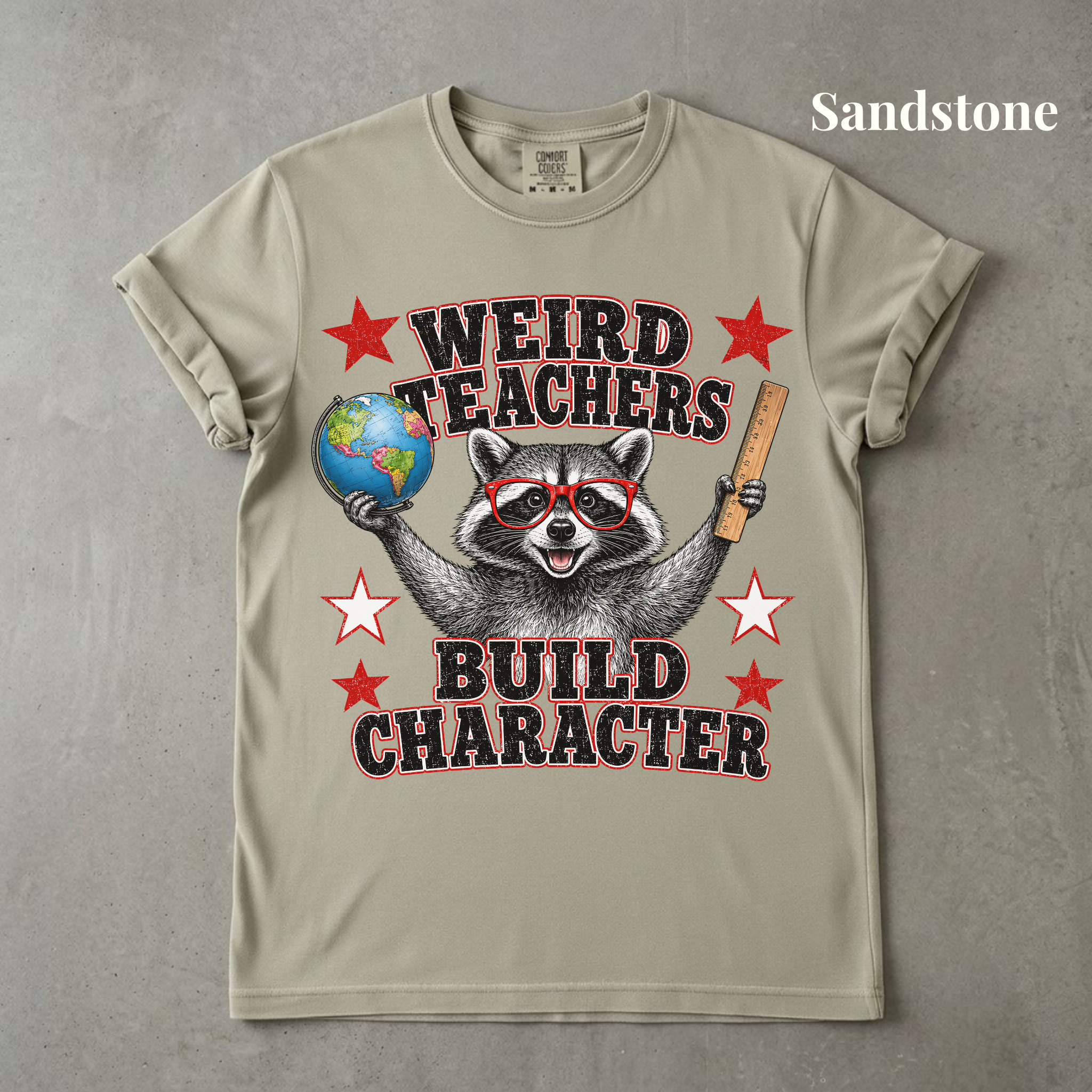 Weird Teachers Build Character Raccoon Tee - PRE ORDER