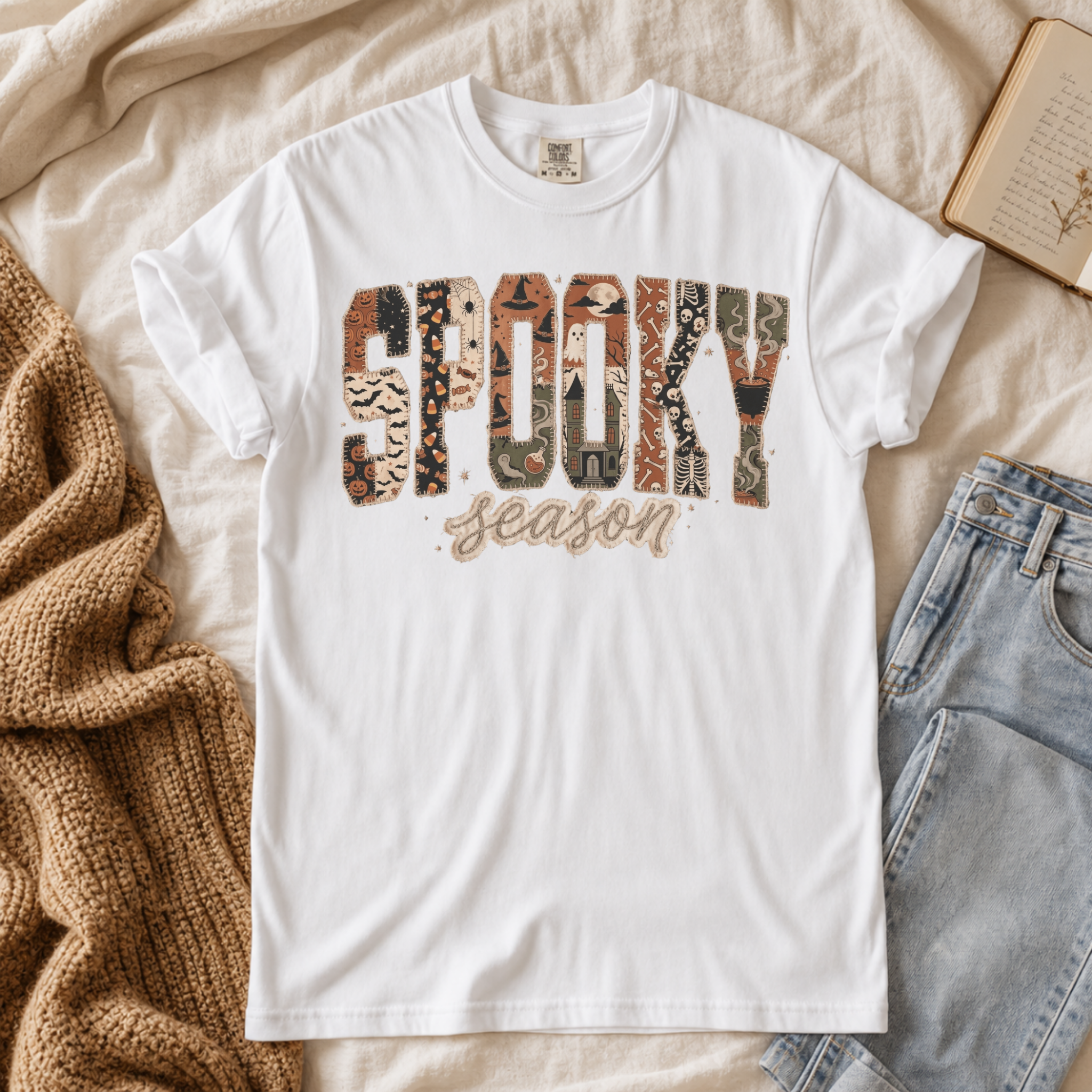 Spooky Season Patchwork Tee