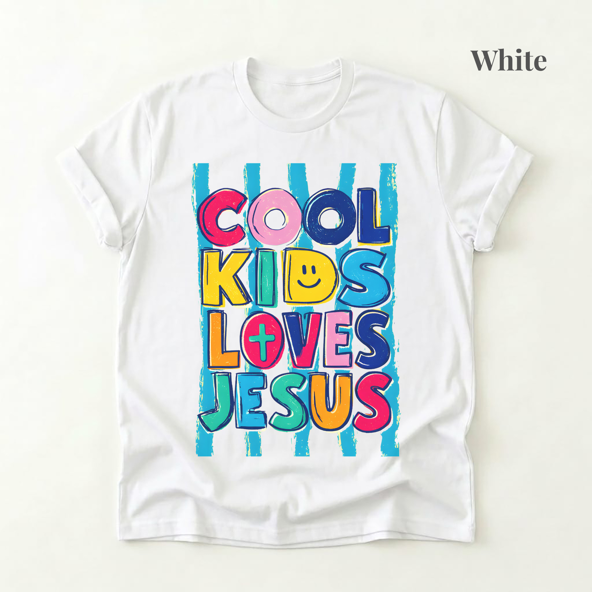Cool Kids Love Jesus Colorful Tee