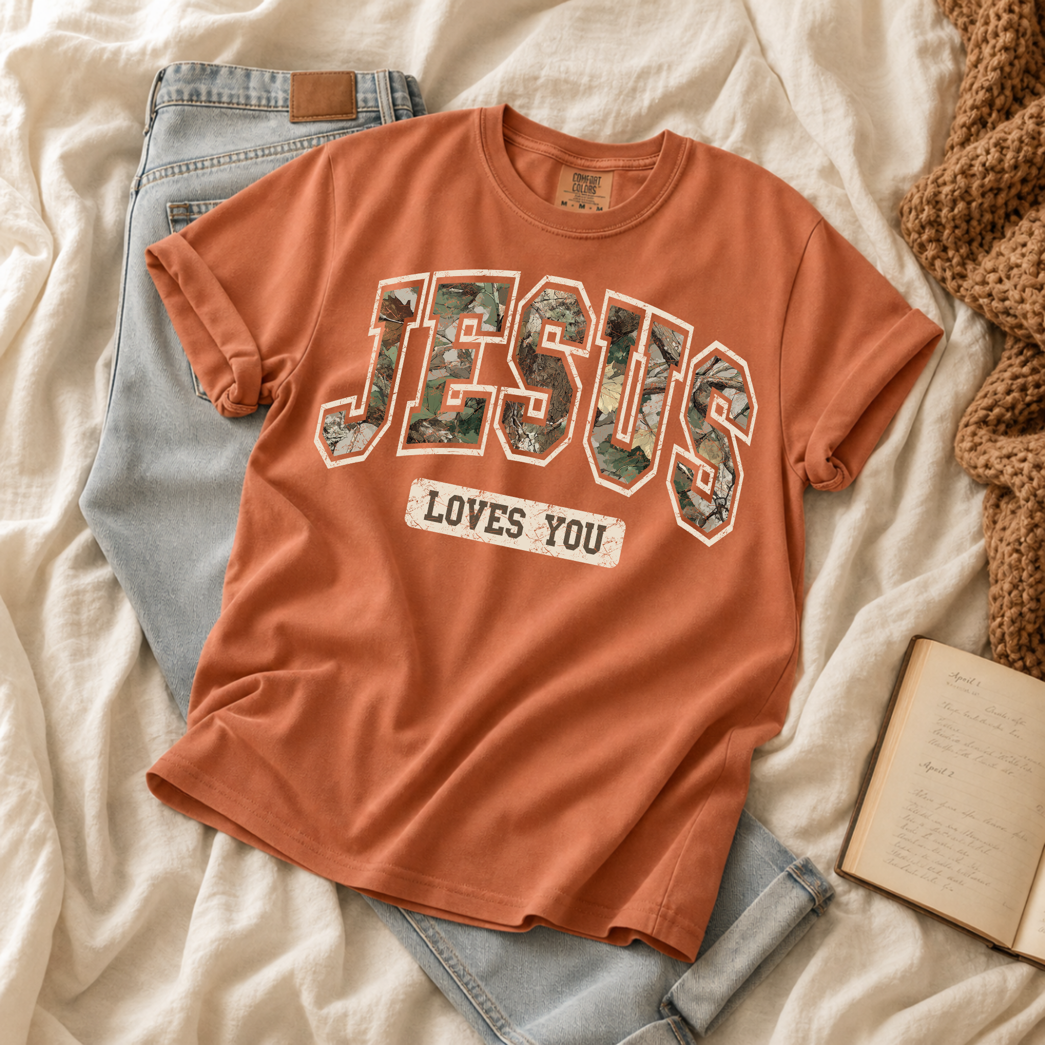 Jesus Loves You Camo Graphic Tee