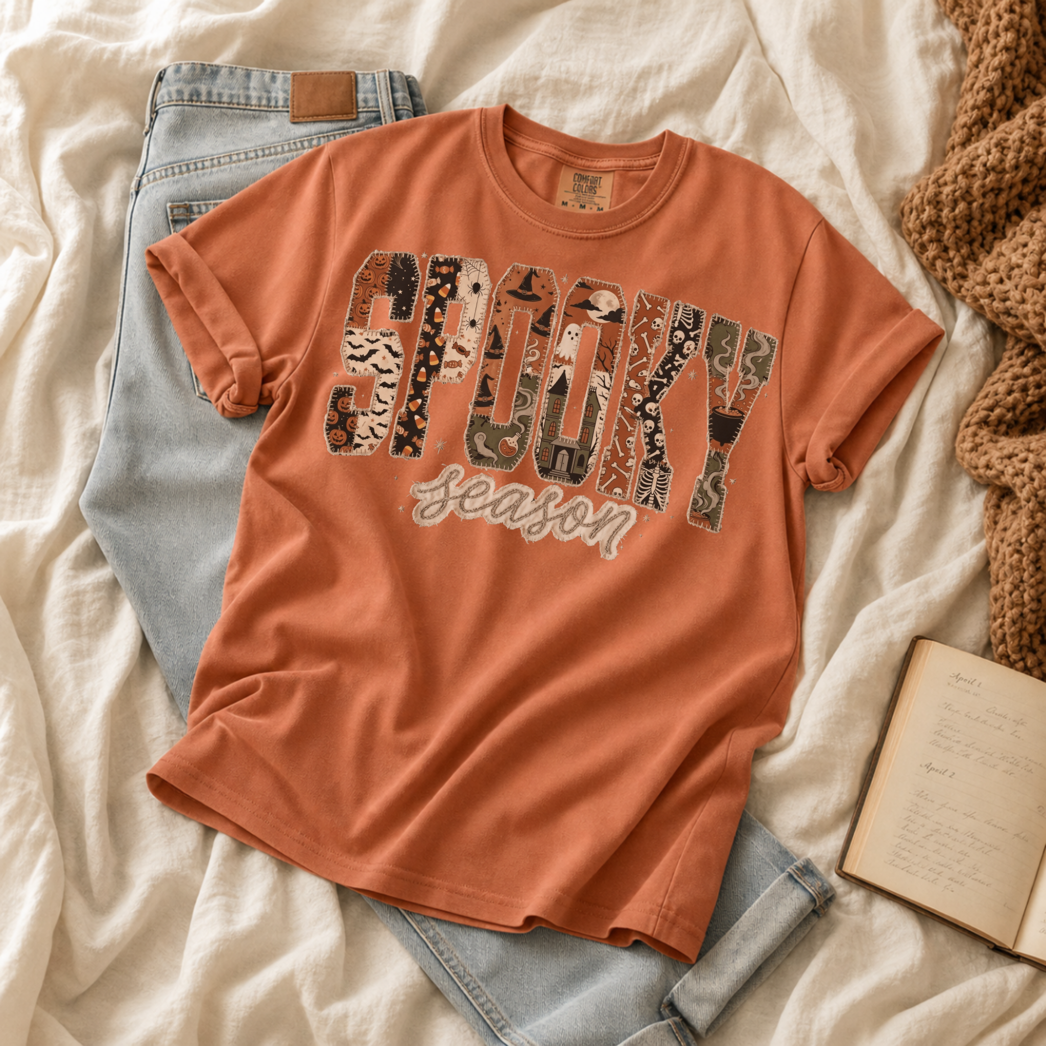 Spooky Season Patchwork Tee